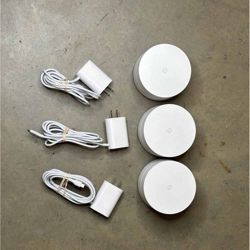 Google WiFi Mesh System AC1304 3 Pack White Dual Band Wireless Router Set